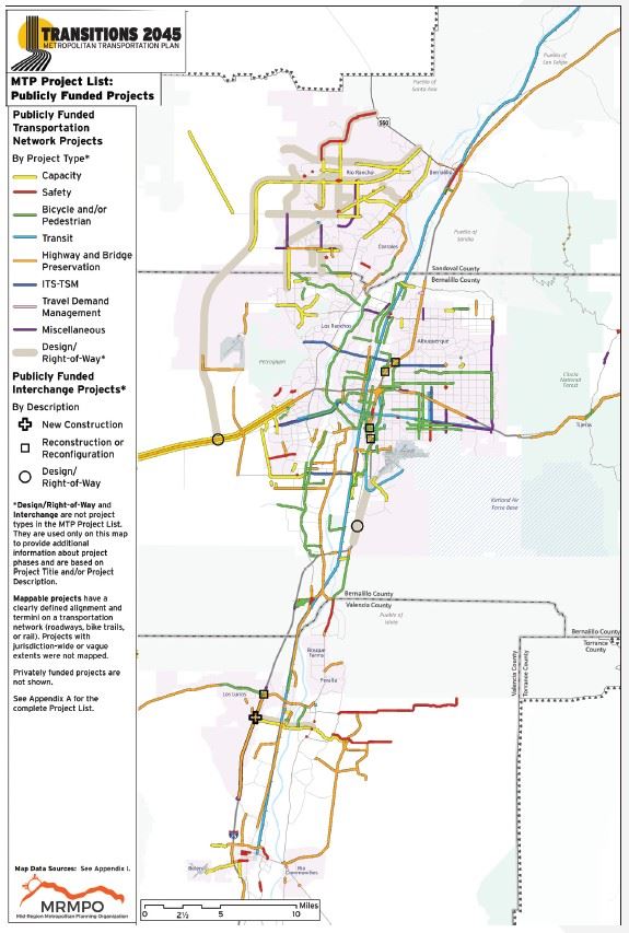 Map showing publicly funded projects in the region